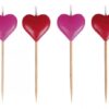 8 bougies coeur rose et rouge gâteau anniversaire