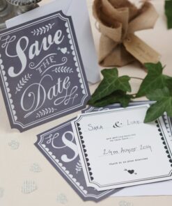 Carte de mariage vintage "Save the date"