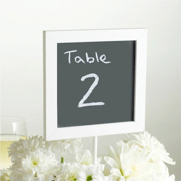 Panneau ardoise blanc sur tige et socle H34cm Panneau ardoise blanc sur tige et socle H34cm
