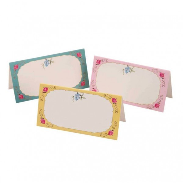 Carte de table marque place vintage floral (x10) Carte de table marque place vintage floral (x10)