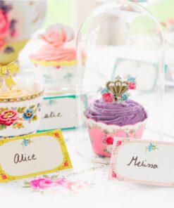 Carte de table marque place vintage floral (x10)