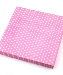 20 Serviettes jetables à pois rose clair bébé