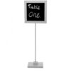 Panneau ardoise blanc sur tige et socle H34cm