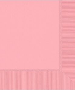 Grandes serviettes repas rose 3 plis 40 cm