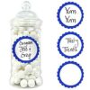 20 étiquettes rondes stickers pot candy bleu roi