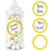 20 étiquettes rondes pot candy bar jaune