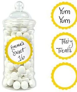 20 étiquettes rondes pot candy bar jaune