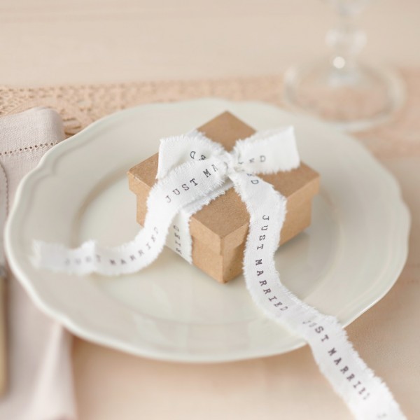 Ruban coton mariage vintage Just Married Ruban coton mariage vintage Just Married