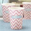 8 gobelets carton chevron rose table anniversaire
