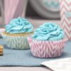 50 caissettes à cupcakes chevron bicolore