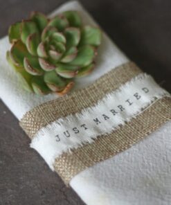 Ruban coton mariage vintage Just Married
