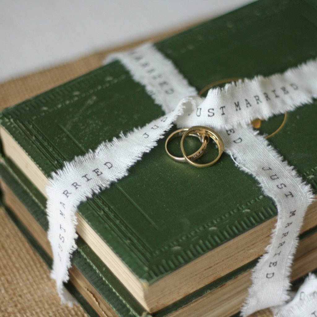 Ruban coton mariage vintage Just Married Ruban coton mariage vintage Just Married