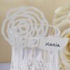 Marque place pour verre fleur ivoire (x 10) découpe laser
