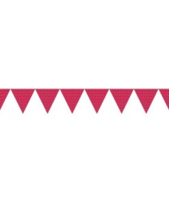 Banderole fanions rouge à pois blanc