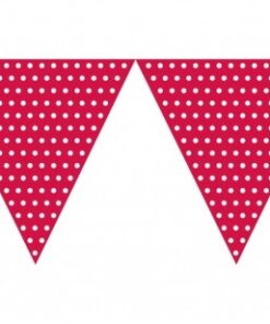 Banderole fanions rouge à pois blanc