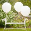 3 ballons ronds géants blancs 90 cm
