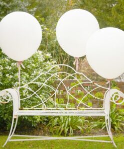 3 ballons ronds géants blancs 90 cm
