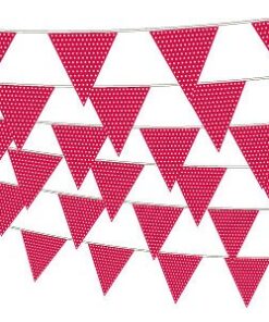 Banderole fanions rouge à pois blanc