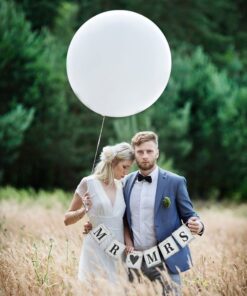 3 ballons ronds géants blancs 90 cm