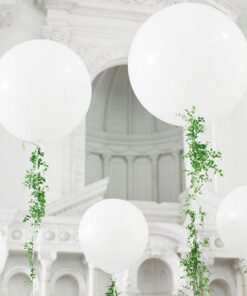 3 ballons ronds géants blancs 90 cm