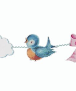 Guirlande baby shower "baby on board" oiseau pastel