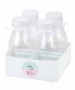 Lot de 4 mini bouteilles de lait table candy bar