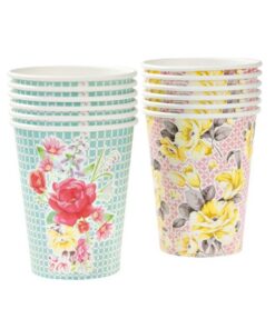 12 Gobelets flower vintage liberty tea party