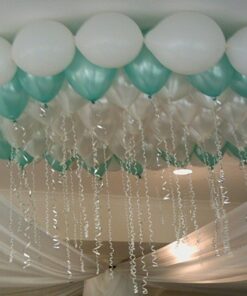 5 ballons perlés vert menthe mint