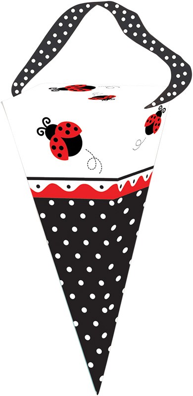 6 Cônes carton dragées cadeau thême coccinelle 6 Cônes carton dragées cadeau thême coccinelle