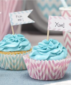 15 Piques drapeau chevron deco cupcake