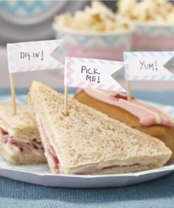 15 Piques drapeau chevron deco cupcake