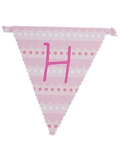 Happy Birthday - Guirlande fanions anniversaire rose