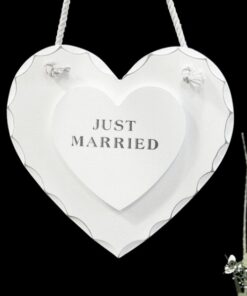 Deco mariage en bois, double coeur