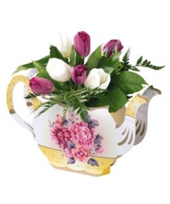 Vase pot en forme de théière vintage flowers