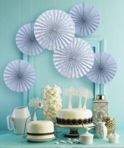 2 rosaces papier gris a suspendre