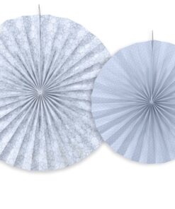 2 rosaces papier gris a suspendre