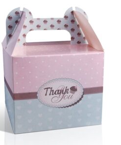 10 boîtes gâteau rose bleu pastel
