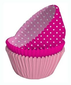 75 caissettes cupcakes, assortiment tons roses