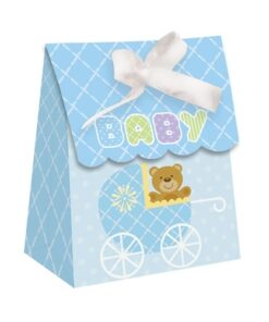 12 Boîtes cadeaux teddy ourson, bapteme bleu