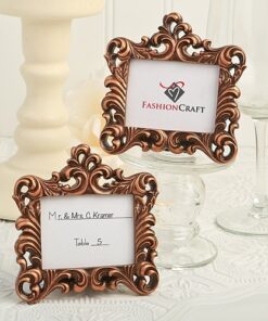 Petit cadre photo baroque vintage doré cuivré marque table