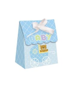 12 Boîtes cadeaux teddy ourson, bapteme bleu