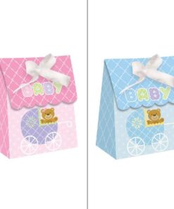 12 Boîtes cadeaux teddy ourson, bapteme rose