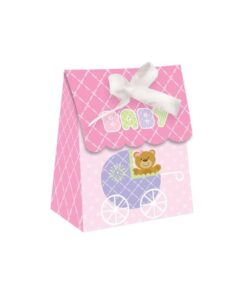 12 Boîtes cadeaux teddy ourson, bapteme rose