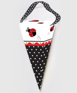 6 Cônes carton dragées cadeau thême coccinelle