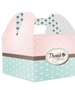 10 boîtes gâteau rose bleu pastel