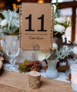 Numéros de table vintage kraft 1-12 champêtre