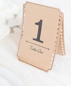 Numéros de table vintage kraft 1-12 champêtre