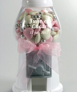 Mini bonbonnière vintage blanche distributeur bonbons