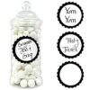 20 étiquettes autocollantes rondes pot candy bar noir