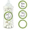 20 Etiquettes rondes pot candy bar vert